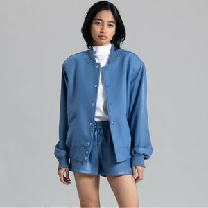 The Frankie Shop Sophia Blue Bomber Jacket